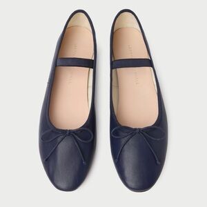 Loeffler Randall Leonie Leather Ballet Flat in Navy, Size 9.5